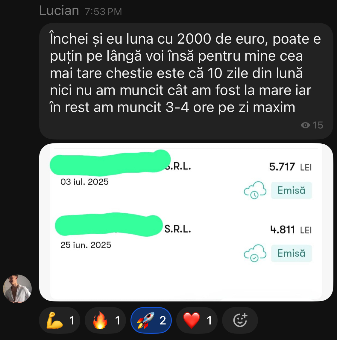 Testimonial student cu dovadă de venit