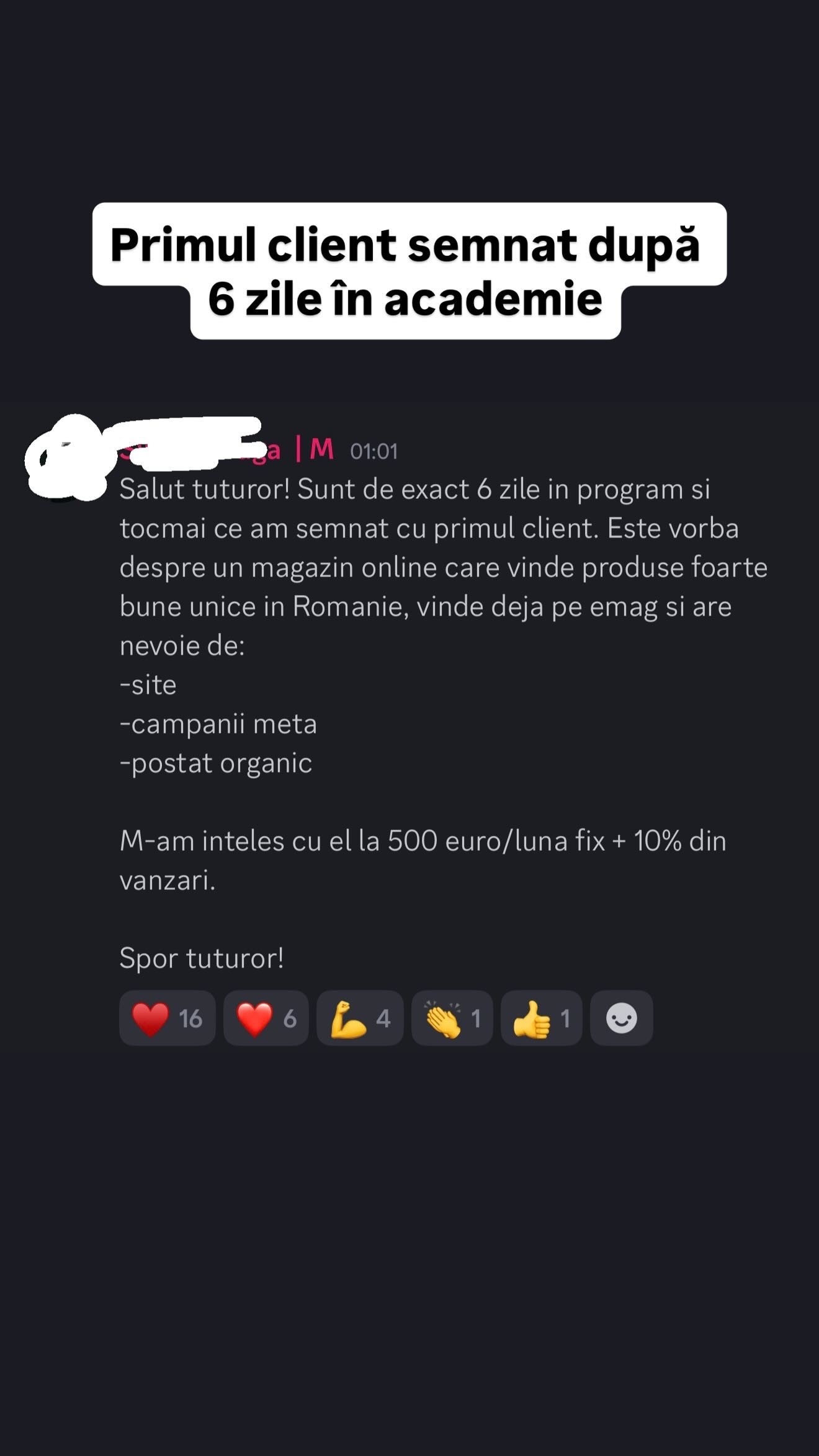 Primul client semnat în 6 zile