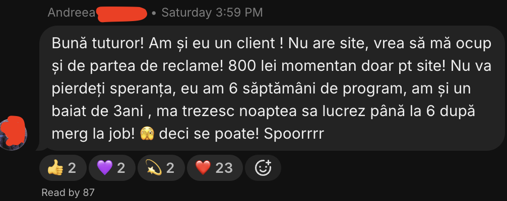 Testimonial student cu dovadă de venit