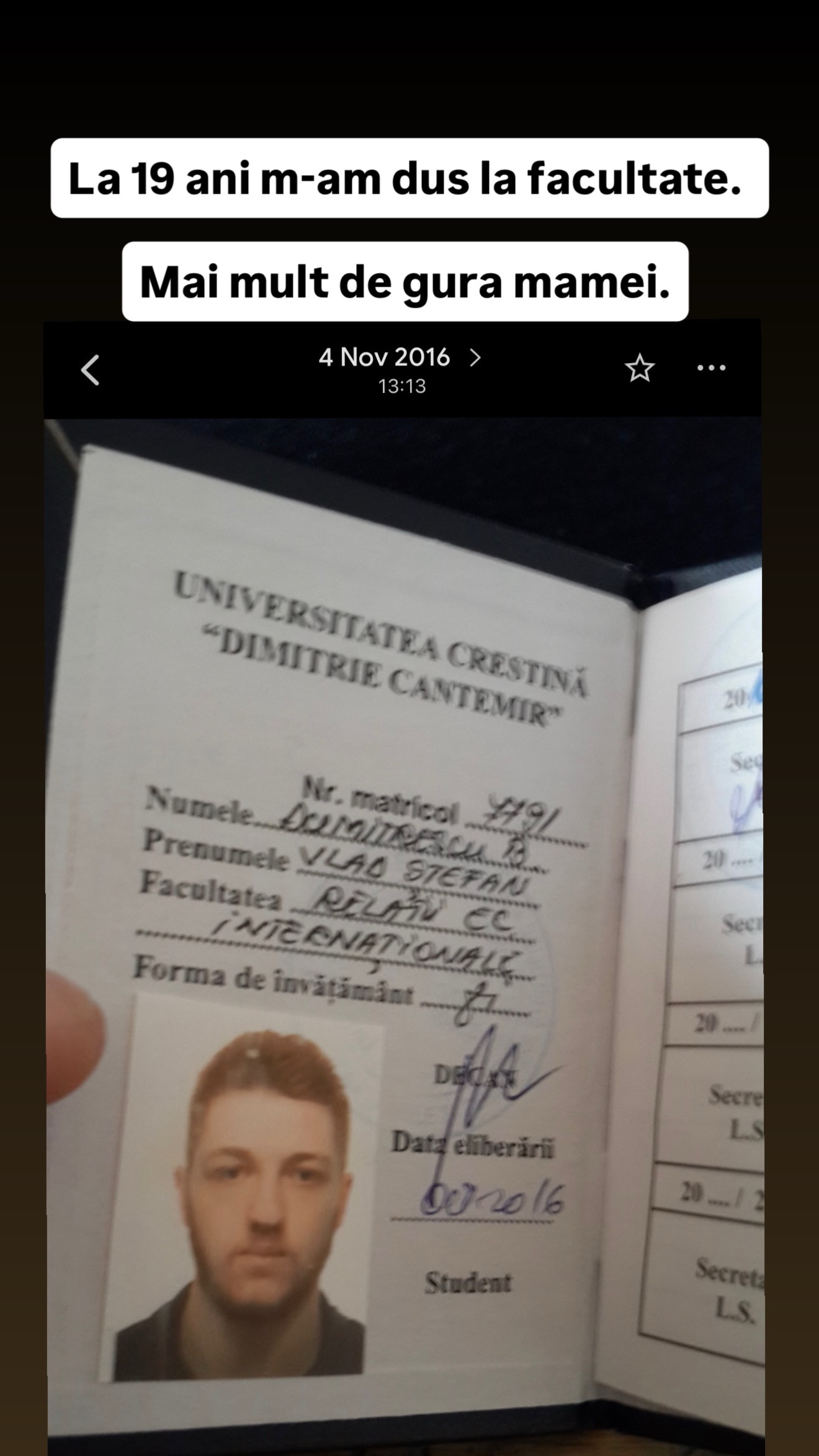La 19 ani, facultate